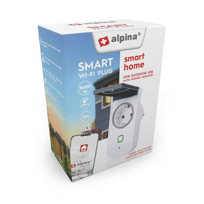 Alpina Enchufe inteligente de exterior IP44 Wi-Fi Alpina Enchufe inteligente de exterior IP44 Wi-Fi