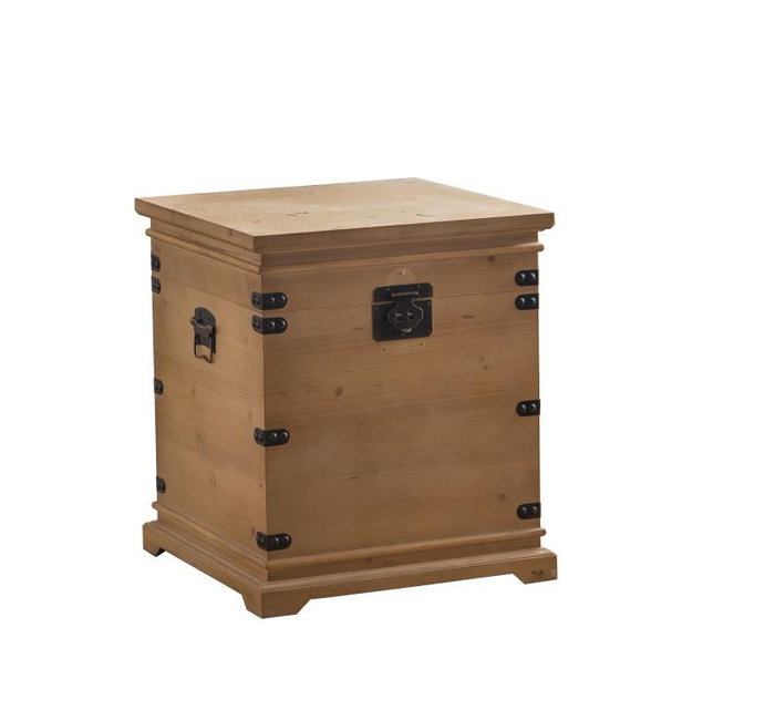 DKD Home Decor Baúl Oriental Natural Marron Claro Abeto Metal Set 2 Piezas 48x61x48 cm Hecho a Mano