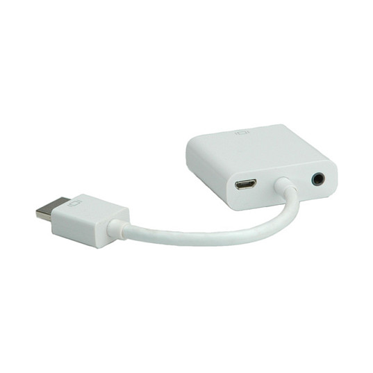 ROLINE Adaptador HDMI a VGA ST/BU 15cm, Macho/Hembra, 1920x1080 Pixeles