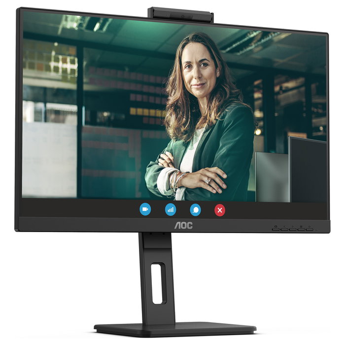 AOC Monitor Q27P3CW 27" Quad HD 2560x1440 IPS 100Hz USB-C Hub 90W Webcam 5MP Altavoces Oficina Negro