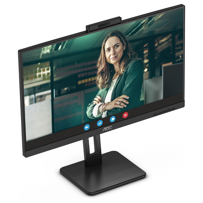 AOC Monitor Q27P3CW 27" Quad HD 2560x1440 IPS 100Hz USB-C Hub 90W Webcam 5MP Altavoces Oficina Negro