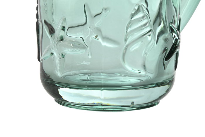 DKD Home Decor Jarra de Cristal Relieve Turquesa 1150ml