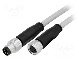HARTING Cable para sensores M8, 3 pines, macho a hembra, 1m