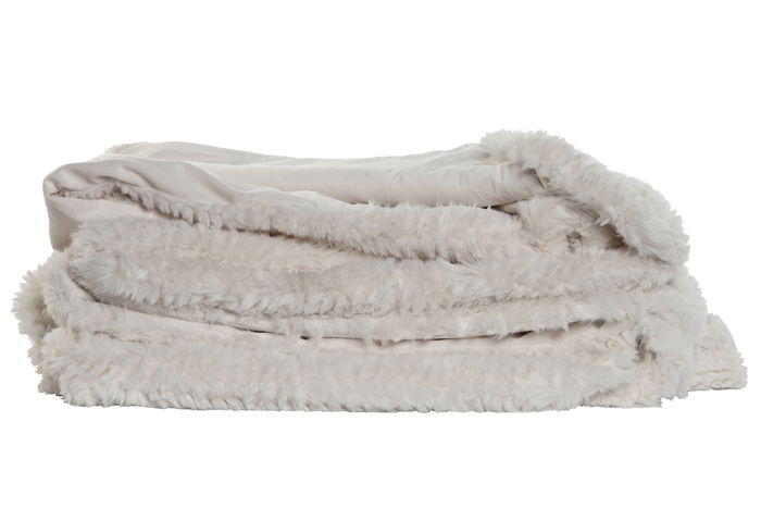 DKD Home Decor Manta Urban Rabit fur april 24 b Crudo 240 x 220 x 1 cm