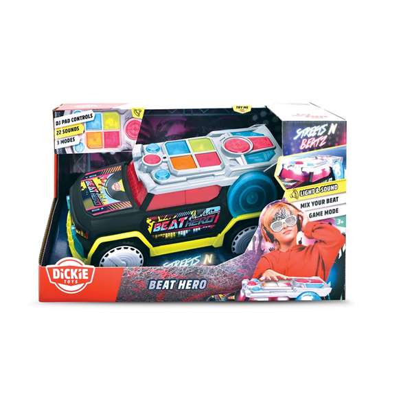 Smoby Coche Streets' n Beatz 32 cm con Luz y 22 Sonidos para Niños a partir de 3 Años