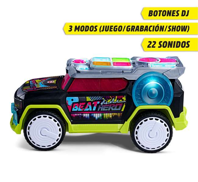 Smoby Coche Streets' n Beatz 32 cm con Luz y 22 Sonidos para Niños a partir de 3 Años