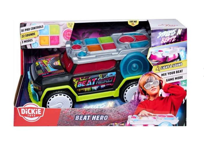 Smoby Coche Streets' n Beatz 32 cm con Luz y 22 Sonidos para Niños a partir de 3 Años