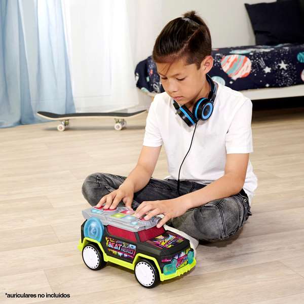 Smoby Coche Streets' n Beatz 32 cm con Luz y 22 Sonidos para Niños a partir de 3 Años