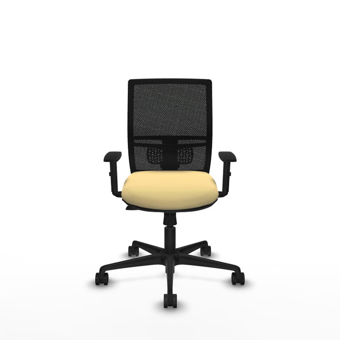 PIQUERAS Y CRESPO Silla de oficina Yunquera Sincro/Traslack Crema y Negro