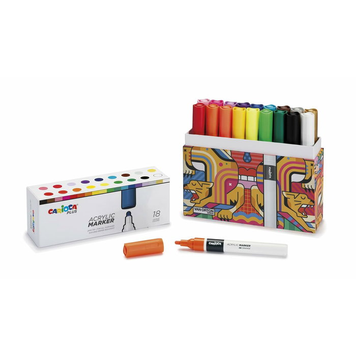Carioca Rotulador Acrílico Plus Premium Colores Surtidos Caja de 18 Carioca Rotulador Acrílico Plus Premium Colores Surtidos Caja de 18