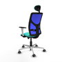 PIQUERAS Y CRESPO Silla de oficina Motilla con mecanismo Sincro, Azul y Turquesa
