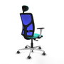 PIQUERAS Y CRESPO Silla de oficina Motilla con mecanismo Sincro, Azul y Turquesa