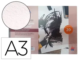 Michel Bloc Dibujo A3 Técnicas Secas 200 gr/m2 20 Hojas con Papel Cristal Intercalado 297x420 mm