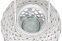 DKD Home Decor Portavelas Bambú y Cristal Blanco 22x22x36 cm