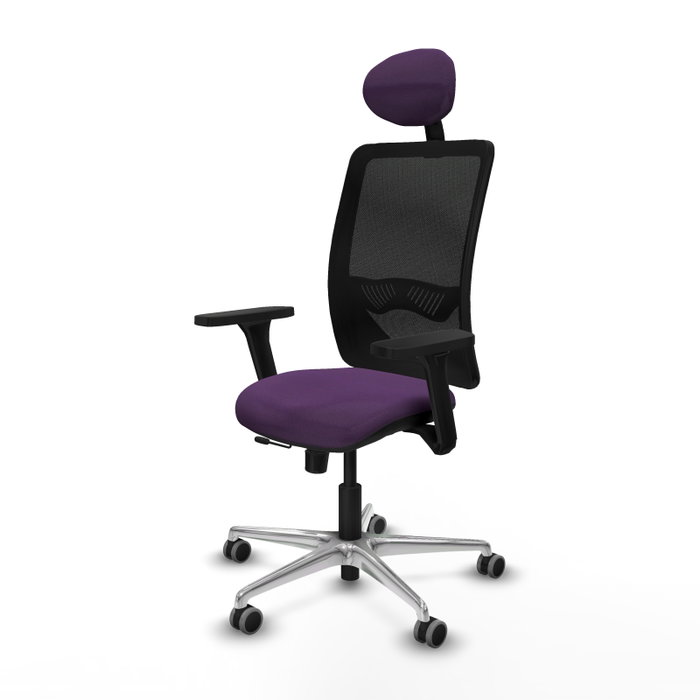 PIQUERAS Y CRESPO Silla de oficina Zulema Morado con Malla Negra