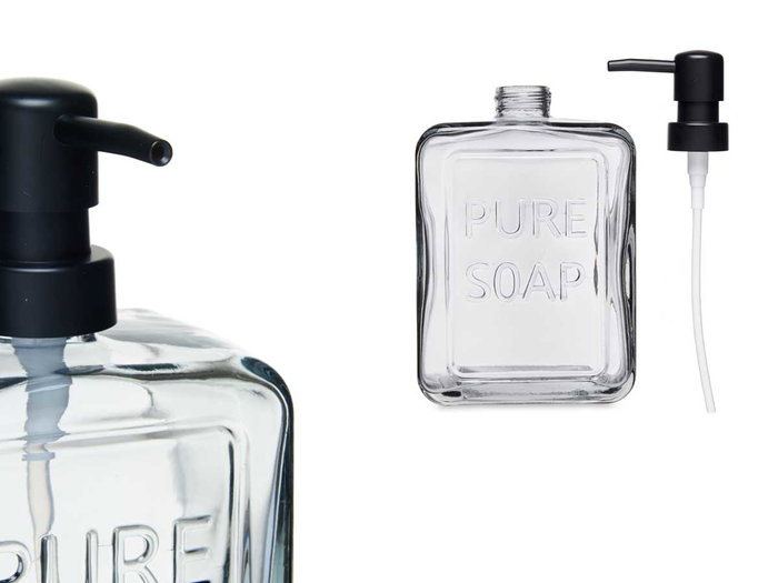 Berilo Dispensador Jabón Negro 570 ml con Dimensiones 10x18x6 cm (Set de 6)