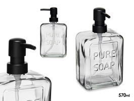 Berilo Dispensador Jabón Negro 570 ml con Dimensiones 10x18x6 cm (Set de 6)