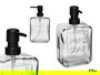 Berilo Dispensador Jabón Negro 570 ml con Dimensiones 10x18x6 cm (Set de 6)