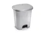 Plasticforte Papelera Contenedor Plástico con Tapa y Pedal 27 Litros Color Plata 380x320x450 mm