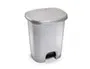 Plasticforte Papelera Contenedor Plástico con Tapa y Pedal 27 Litros Color Plata 380x320x450 mm