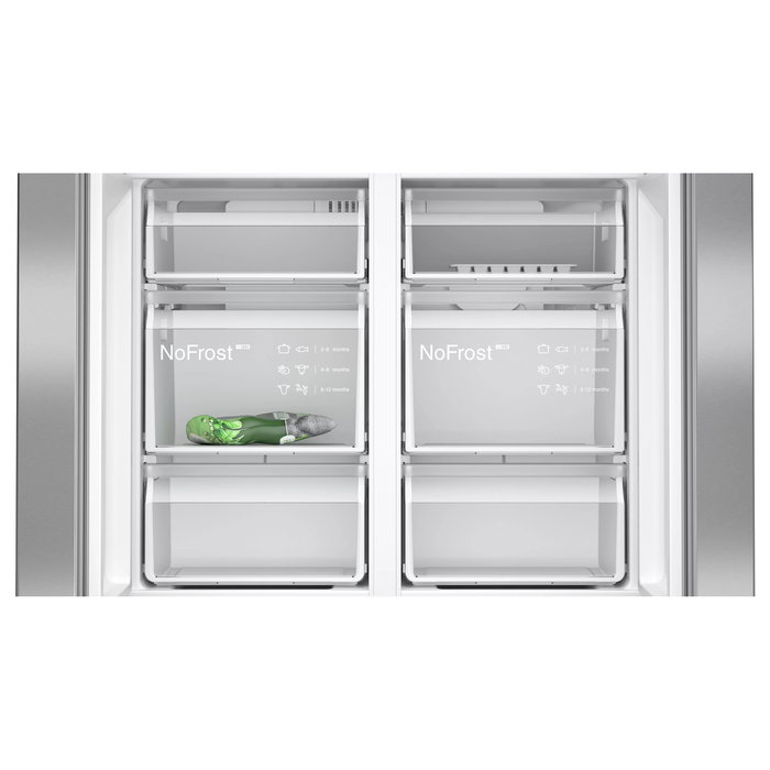 Siemens KF96NVPEA Frigorífico Combinado No Frost MultiDoor Puerta Francesa 605L (405L+200L) Clase E Plata SN-T 183x91x73,1 cm