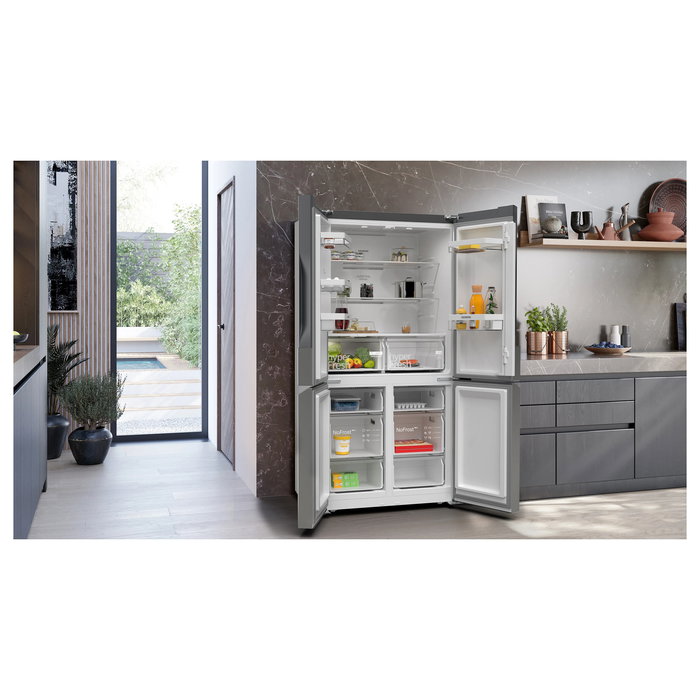 Siemens KF96NVPEA Frigorífico Combinado No Frost MultiDoor Puerta Francesa 605L (405L+200L) Clase E Plata SN-T 183x91x73,1 cm