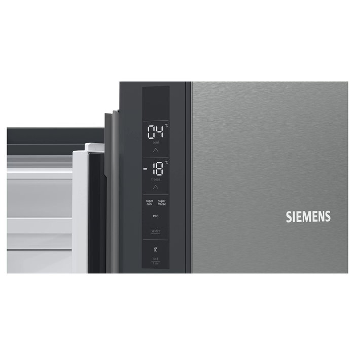 Siemens KF96NVPEA Frigorífico Combinado No Frost MultiDoor Puerta Francesa 605L (405L+200L) Clase E Plata SN-T 183x91x73,1 cm