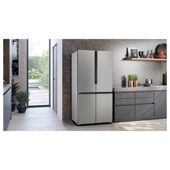 Siemens KF96NVPEA Frigorífico Combinado No Frost MultiDoor Puerta Francesa 605L (405L+200L) Clase E Plata SN-T 183x91x73,1 cm