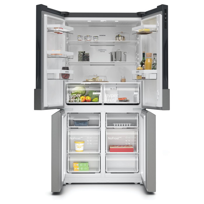 Siemens KF96NVPEA Frigorífico Combinado No Frost MultiDoor Puerta Francesa 605L (405L+200L) Clase E Plata SN-T 183x91x73,1 cm