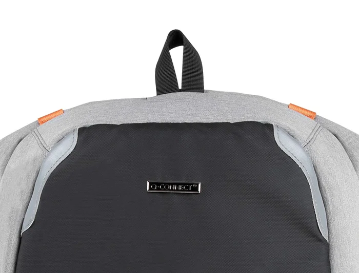 Q-connect Mochila para portátil de 18" negra / gris, poliéster impermeable, 460x170x310 mm