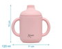 KioKids Taza de Silicona Rosa con Asas para Bebé +4 Meses Ecológica Apta Microondas y Lavavajillas
