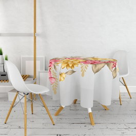 Hermia Tblc 27 Mantel 100% Poliéster con Impresión 3D, 160 cm de Diámetro, Elegante y Lavable a Máquina