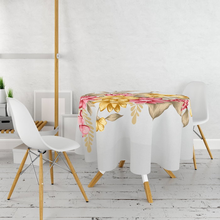 Hermia Tblc 27 Mantel 100% Poliéster con Impresión 3D, 160 cm de Diámetro, Elegante y Lavable a Máquina Hermia Tblc 27 Mantel 100% Poliéster con Impresión 3D, 160 cm de Diámetro, Elegante y Lavable a Máquina