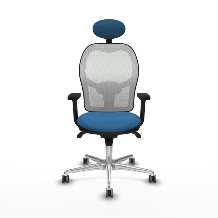PIQUERAS Y CRESPO Silla de oficina Jorquera con mecanismo Sincro, Azul claro y Blanco