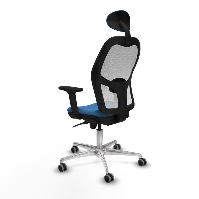 PIQUERAS Y CRESPO Silla de oficina Jorquera con mecanismo Sincro, Azul claro y Blanco