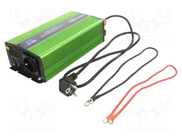 Qoltec Monolith Inversor de tensión 12V a 230V 300W/600W Onda Senoidal Pura