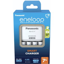 Panasonic Eneloop BQ-CC17 Cargador Inteligente con 4 Baterías AA 2000 mAh