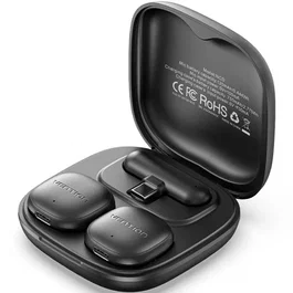 Vention Micrófono Lavalier Inalámbrico con Clip NCDB0, Cancelación de Ruido por IA, USB-C/Lightning, Pack 2 Unidades con Caja de Carga