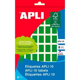 Apli Etiquetas Adhesivas Verdes 12x18mm