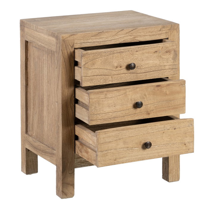 Mesita Natural Madera Mindi Dormitorio 43 X 34 X 55 cm Mesita Natural Madera Mindi Dormitorio 43 X 34 X 55 cm