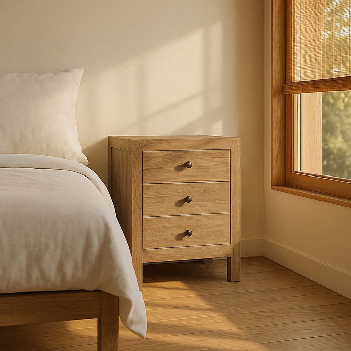 Mesita Natural Madera Mindi Dormitorio 43 X 34 X 55 cm Mesita Natural Madera Mindi Dormitorio 43 X 34 X 55 cm