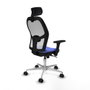 PIQUERAS Y CRESPO Silla de oficina Jorquera con mecanismo Sincro, Azul claro y Blanco