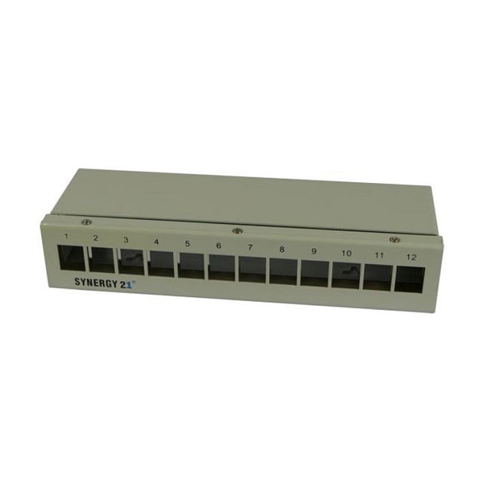 Synergy21 S216335 Patchpanel para 12x Módulos TP, Metal, Gris Synergy21 S216335 Patchpanel para 12x Módulos TP, Metal, Gris