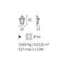 Ideal Lux Aplique Anna Exterior Negro/Metal/Cristal