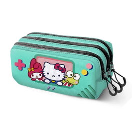 Hello Kitty Estuche Portatodo Trick FAN 2.2 Videogame Turquesa Ripstop para Trolley - 3 Compartimentos