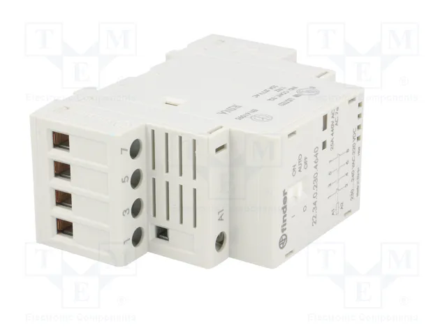 FINDER Contactor de Instalación Modular 4-polar 25A 230VAC/230VDC Serie 22