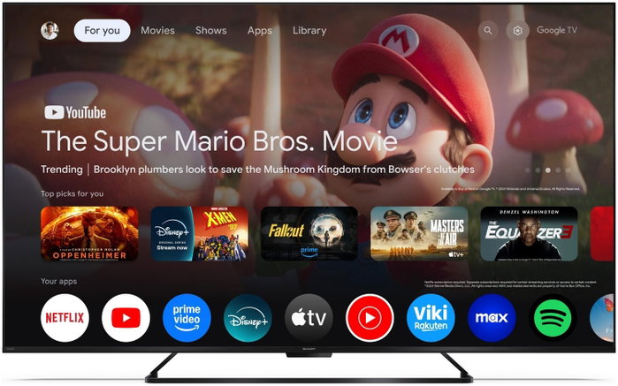 Sharp 55HR7465 TV LED 55" 4K UHD Smart TV 144Hz DVB-T2/C/S2 Wi-Fi Bluetooth HDMI USB