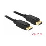 DeLOCK Cable DisplayPort 1.2 DisplayPort a DisplayPort 4K 60 Hz 7 m, 84860, Macho a Macho, 21.6 Gbit/s, Negro