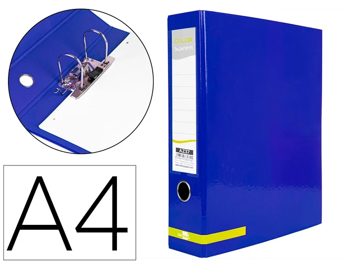 Liderpapel System Archivador de Palanca A4, Lomo 80mm, Compresor Metálico, Azul Liderpapel System Archivador de Palanca A4, Lomo 80mm, Compresor Metálico, Azul