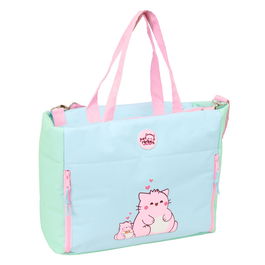 SAFTA Bolso Portátil Pembe The Pink Cat 40x17x31cm Alojamiento para Portátil hasta 14.1'' con Múltiples Bolsillos y Hombrera Ajustable